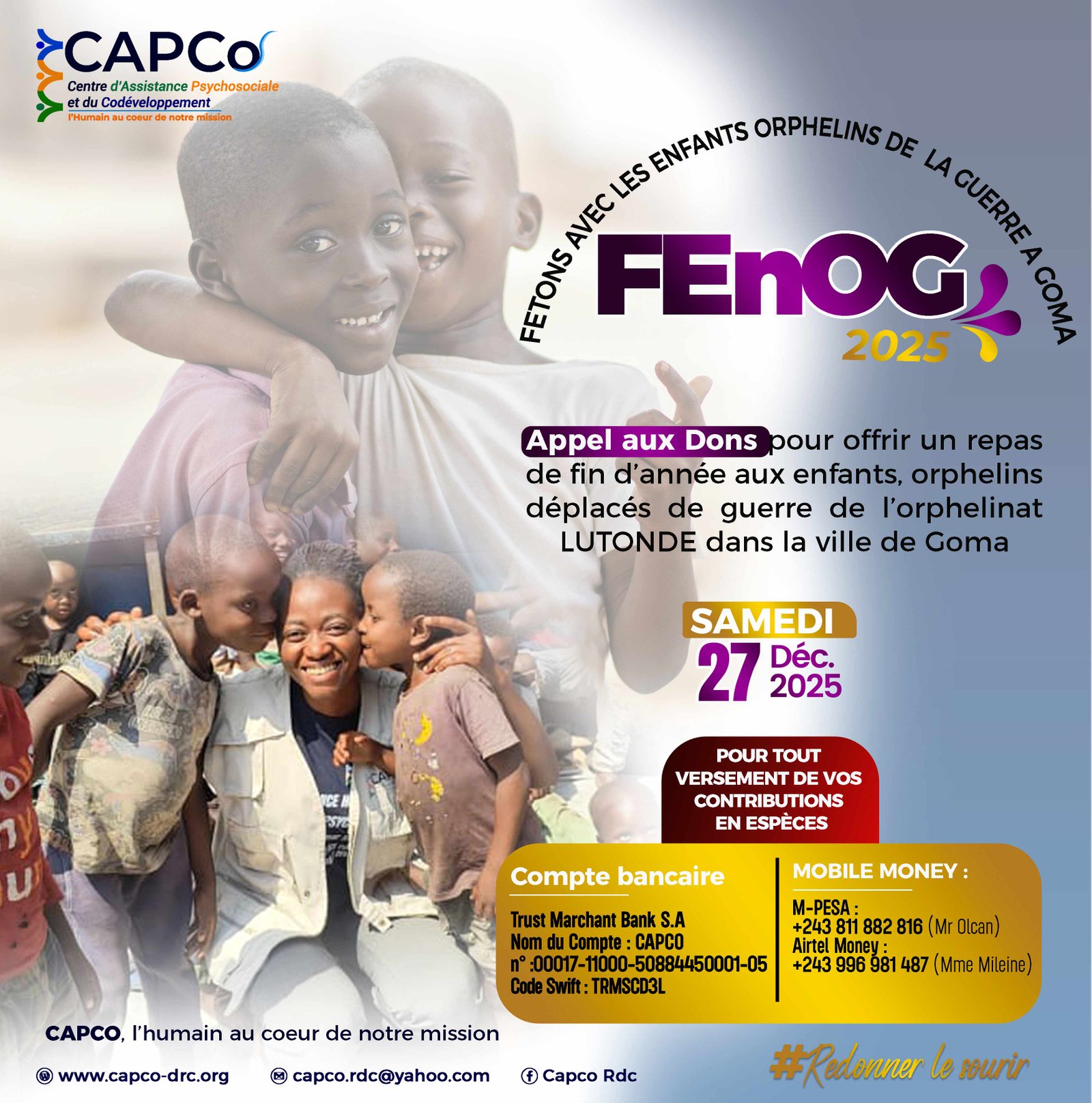 Appel à Dons : Offrons un Repas de Fête à 120 Enfants Orphelins de Guerre à Goma